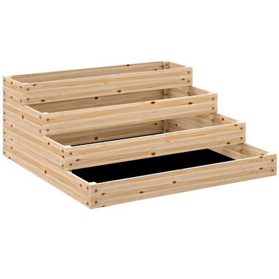 Carré potager jardinière en escalier 4 niv. 113 x 113 x 46 cm bois OUTSUNNY