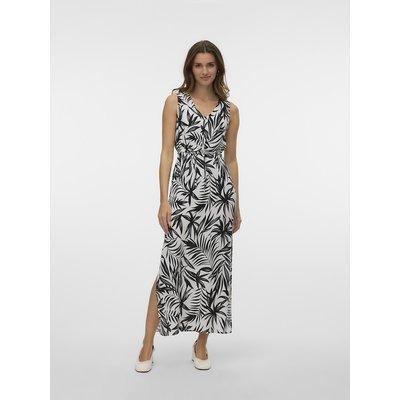 Abito lungo con scollo a V, motivo fogliame VERO MODA