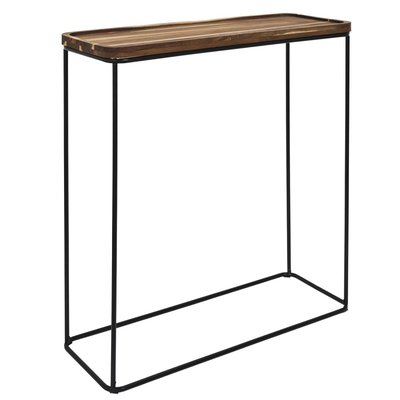 Console métallique  plateau en bois d'acacia DECORATIE