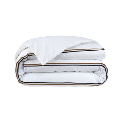 Housse de couette en satin de coton gris, B LINEA BOSS HOME