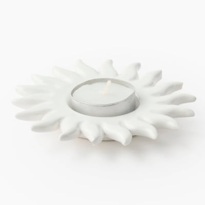 Bougeoir en forme soleil,11x1,5cm, en dolomite MONOPRIX