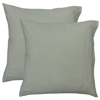 Set de 2 taies d’oreiller unies en double gaze de coton MATT ET ROSE