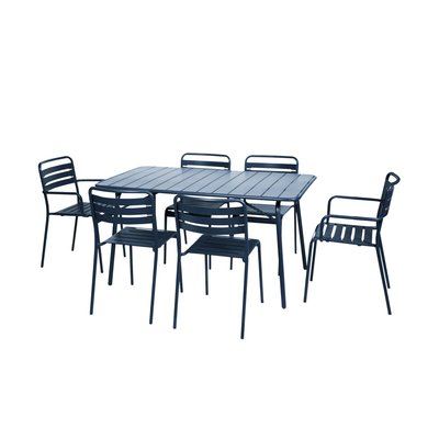 Table de jardin pliante métal 4 chaises 2 fauteuils AMÉLIA SWEEEK
