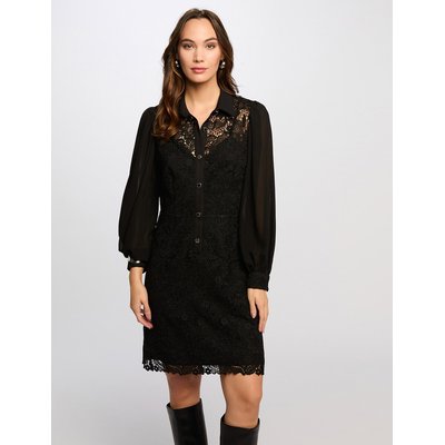 Robe courte droite dentelle MORGAN