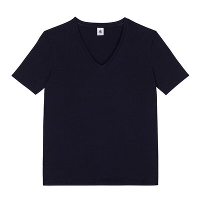 Camiseta de algodón lisa con cuello en pico Le Droit PETIT BATEAU