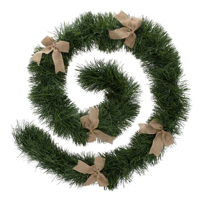 Guirlande boa 5 nœuds jute 20 cm x 2,7m 6 plis vert ATMOSPHERA