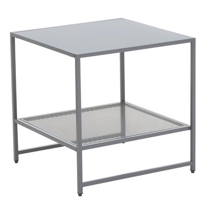 Industrial Metal Two-Tier Square Side Table SO'HOME