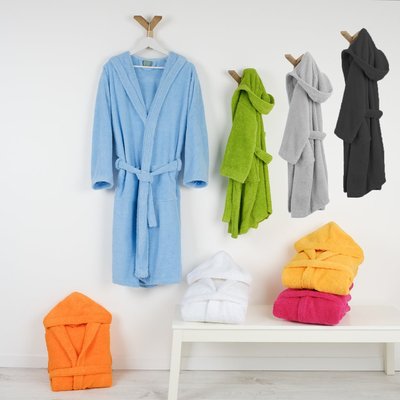 Peignoir mixte coton bouclette à capuche Cocooning LINANDELLE