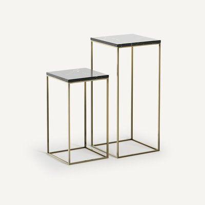 Set of 2 Mahaut Marble & Metal Side Tables AM.PM