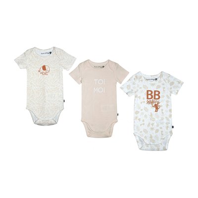 Lot de 3 bodies ridah manches courtes bebe SUCRE D'ORGE