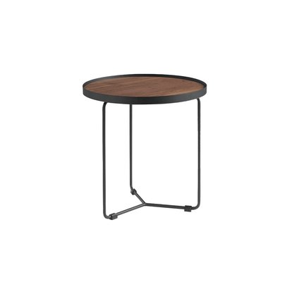 Table d'angle ronde en bois et acier ANGEL CERDA