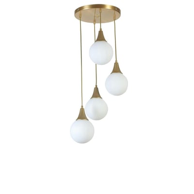 Suspension dorée moderne 4 globes SIERRE PIER IMPORT