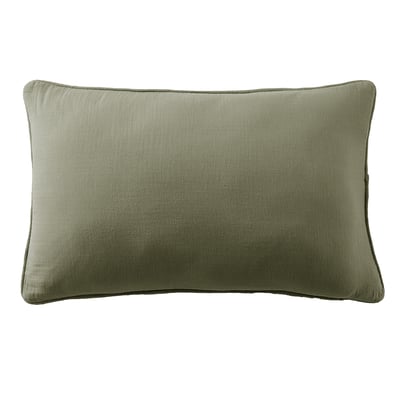 Coussin rectangulaire déhoussable 40x60 cm Gaze de Coton Terra Romarin EDEN