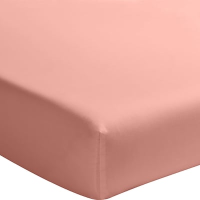Drap housse en percale de coton lavé bonnet 30 cm uni, ELEGANCE BATON ROUGE