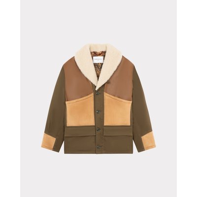 Manteau en peau lainée et empiècements cuir CAMERAMAN CHEVIGNON
