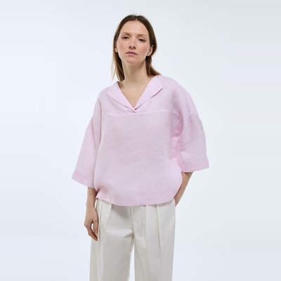 Top en lin uni, certifié European flax MONOPRIX