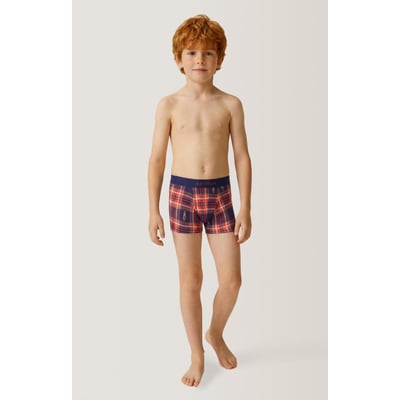 Boxer enfant en jersey de coton à carreaux Léon ARTHUR