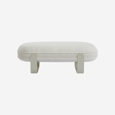 Banc en tissu et pieds en métal noir NORALA HABITAT