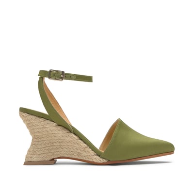 Espadrilles compensées en satin à bride JUDI CASTANER