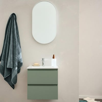 Meuble vasque 45cm robinet chromé et miroir SORRENTO MOB IN