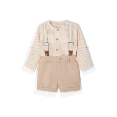 Ensemble cérémonie : chemise + short + bretelles VERTBAUDET