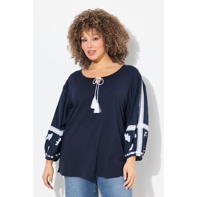 Blouse brodée. Col tunisien et ULLA POPKEN