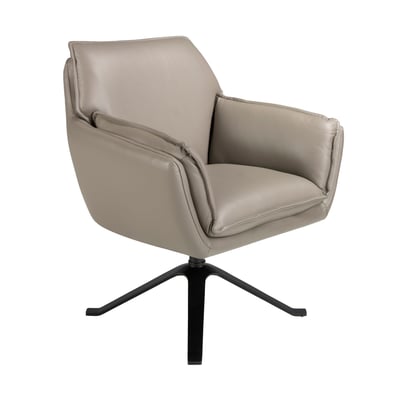 Fauteuil pivotant en cuir gris foncé ANGEL CERDA