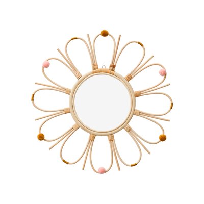 Miroir en rotin à pompons Sunshine VERTBAUDET