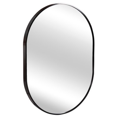MIROIR MURAL SÉRIE ARCHER HM4500.01 CADRE OVAL EN ALUMINIUM NOIR 59x79Hcm. STELLAMEUBLES