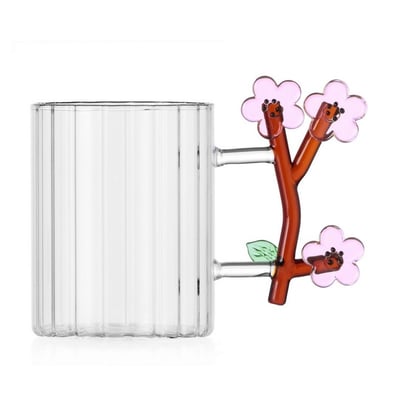 Mug verre anse fleurs sculptées  BOTANICA ICHENDORF