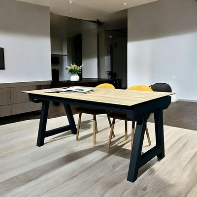 Table en céramique extensible effet bois 160-270 cm LOMBARDIE PIER IMPORT