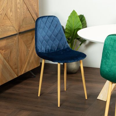 Chaise en velours bleu (lot de 2) PIER IMPORT