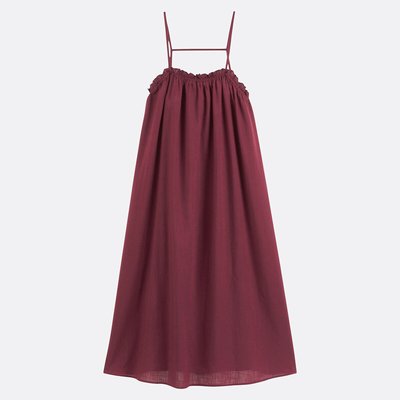 Длинное расклешенное платье на тонких бретелях LA REDOUTE COLLECTIONS