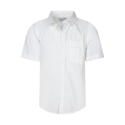 Chemise en coton blanche à motifs géométriques et coupe ajustée TEDDY SMITH