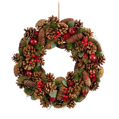 Couronne de Noël avec pommes de pin LANDON MICA DECORATIONS