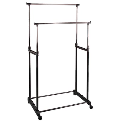 Portant vêtements double hauteur ajustable 80x43x160cm WADIGA