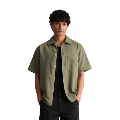 Chemise à manches courtes regular en coton bio et en lin MARC O’POLO DENIM
