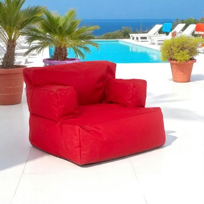 Pouf XXL extérieur avec accoudoirs - rouge ARTA PIER IMPORT