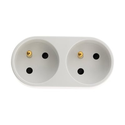 Biplite 2x16a En Façade Blanc HBF INOTECH