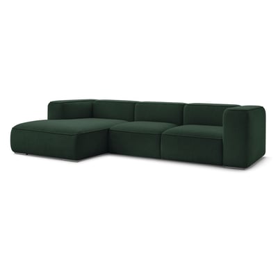 Canapé d'angle fixe 4 places en tissu texturé, ZEPHYR BOBOCHIC