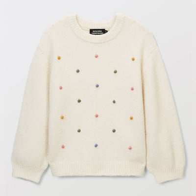 Pull col rond avec broderies MONOPRIX