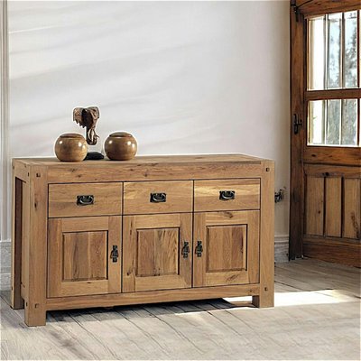 Buffet campagne chêne massif 3 portes 3 tiroirs 150cm FJORD PIER IMPORT