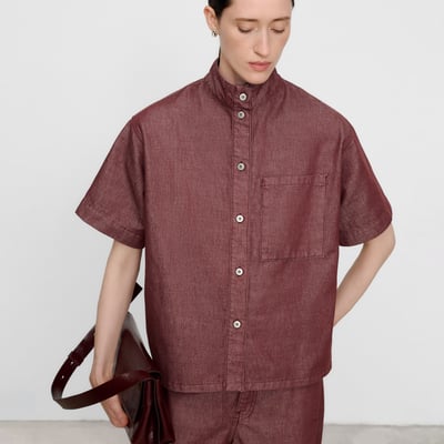 Chemise ample en coton à col lanière ADOLFO DOMINGUEZ