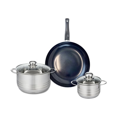 Batterie 1 poêle 32cm + 2 faitouts 16/24cm PRIMA BRILLANT ELO