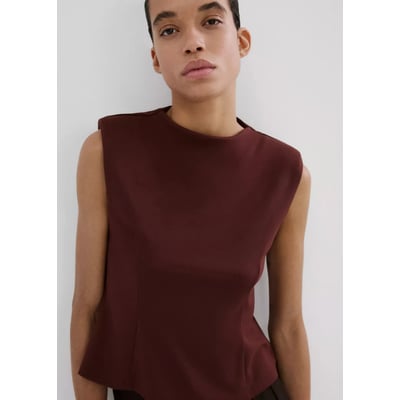 T-shirt péplum épaulettes MANGO