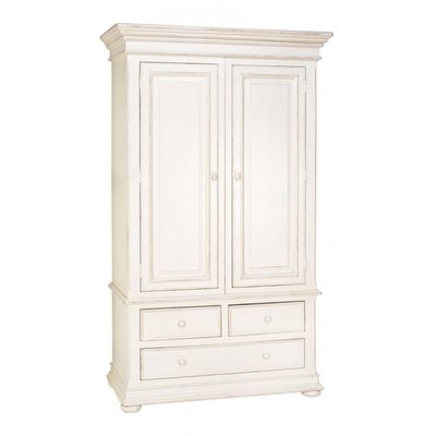 Armoire penderie blanche 2 portes 3 tiroirs - INTERIOR'S