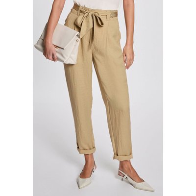 Pantalon carotte ceinturé MORGAN