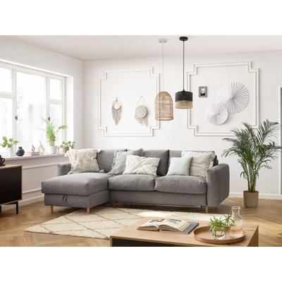 Canapé d'angle convertible 4 places en tissu chiné, COCOONE BOBOCHIC