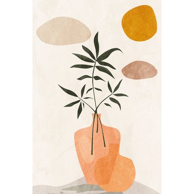 Tableau organique vase et minimalisme HEXOA