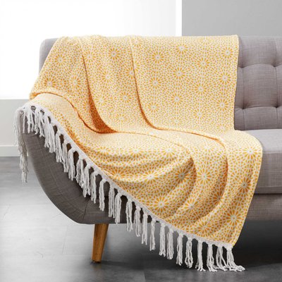 Plaid Couverture Tunis Jaune DOUCEUR D'INTÉRIEUR